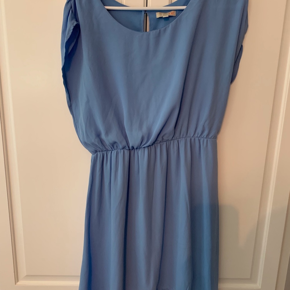 Gianni Bini GB Dress light blue chiffon flutter sleeve size Large - Picture 4 of 9